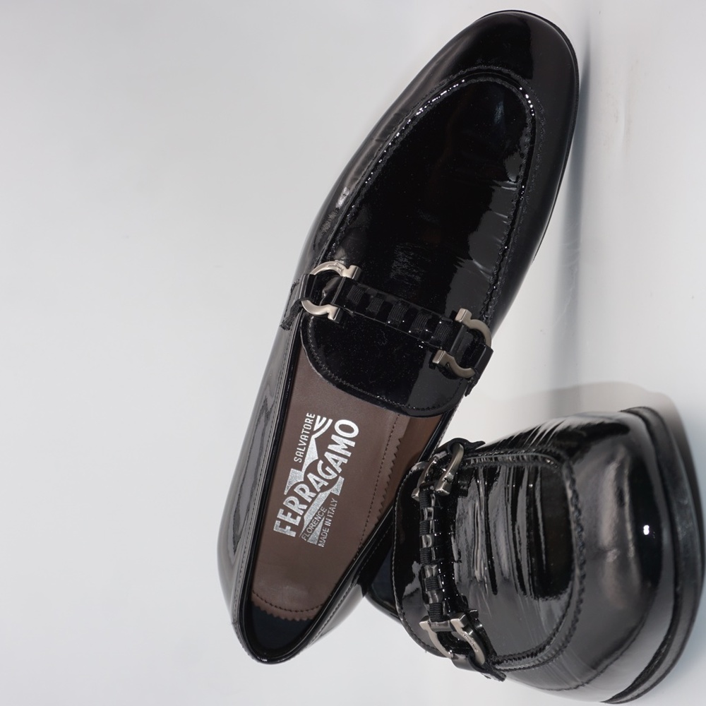 Salvatore Ferragamo Men's Tai Patent Leather Eveni - Picture 3 of 16